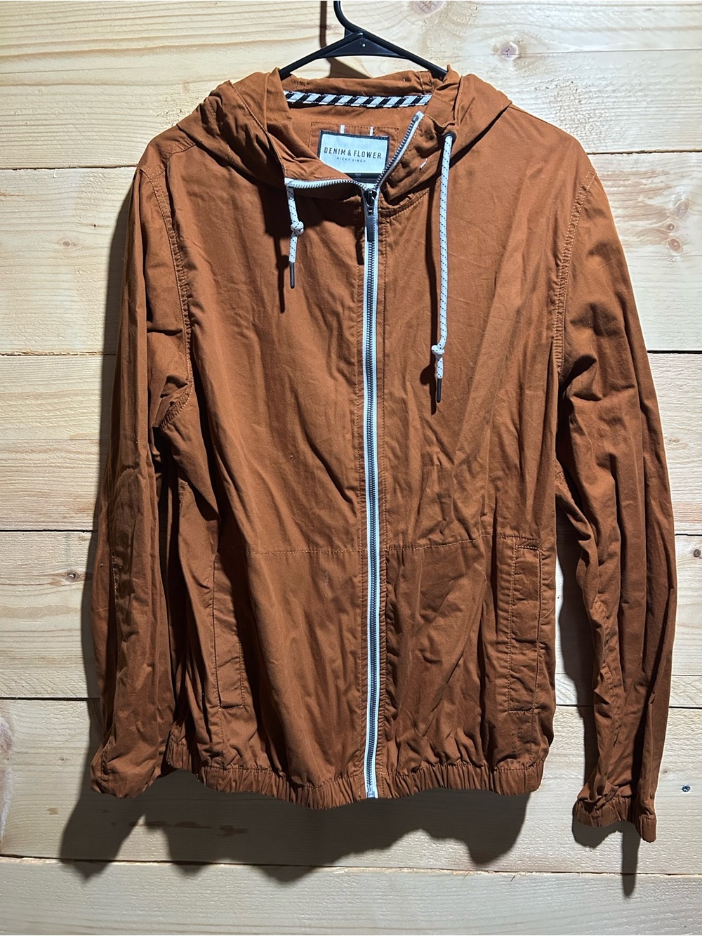 Denim & Flower Women’s Rust Hooded Zip Jacket